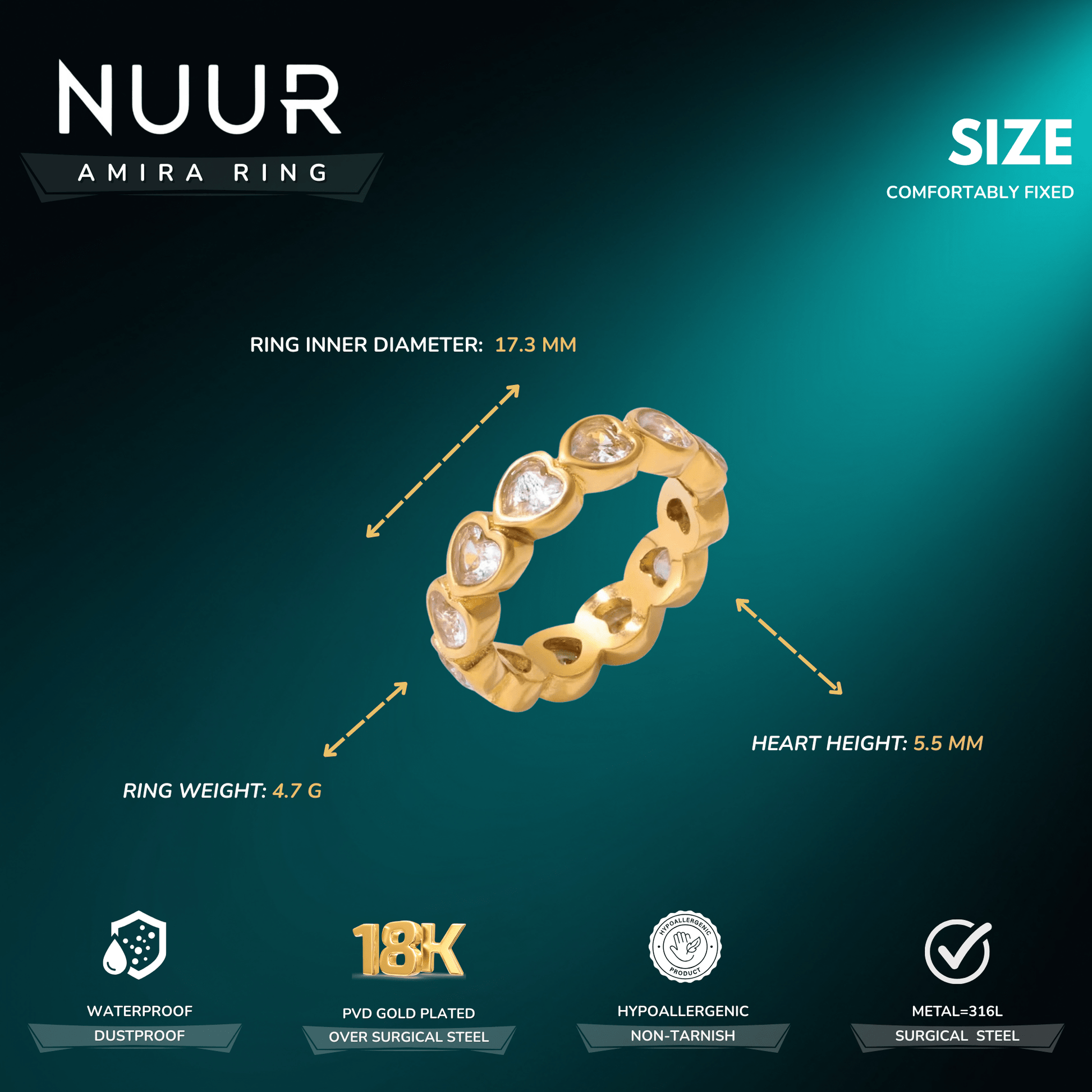 Amira Ring - NUUR | South Africa | Official Store