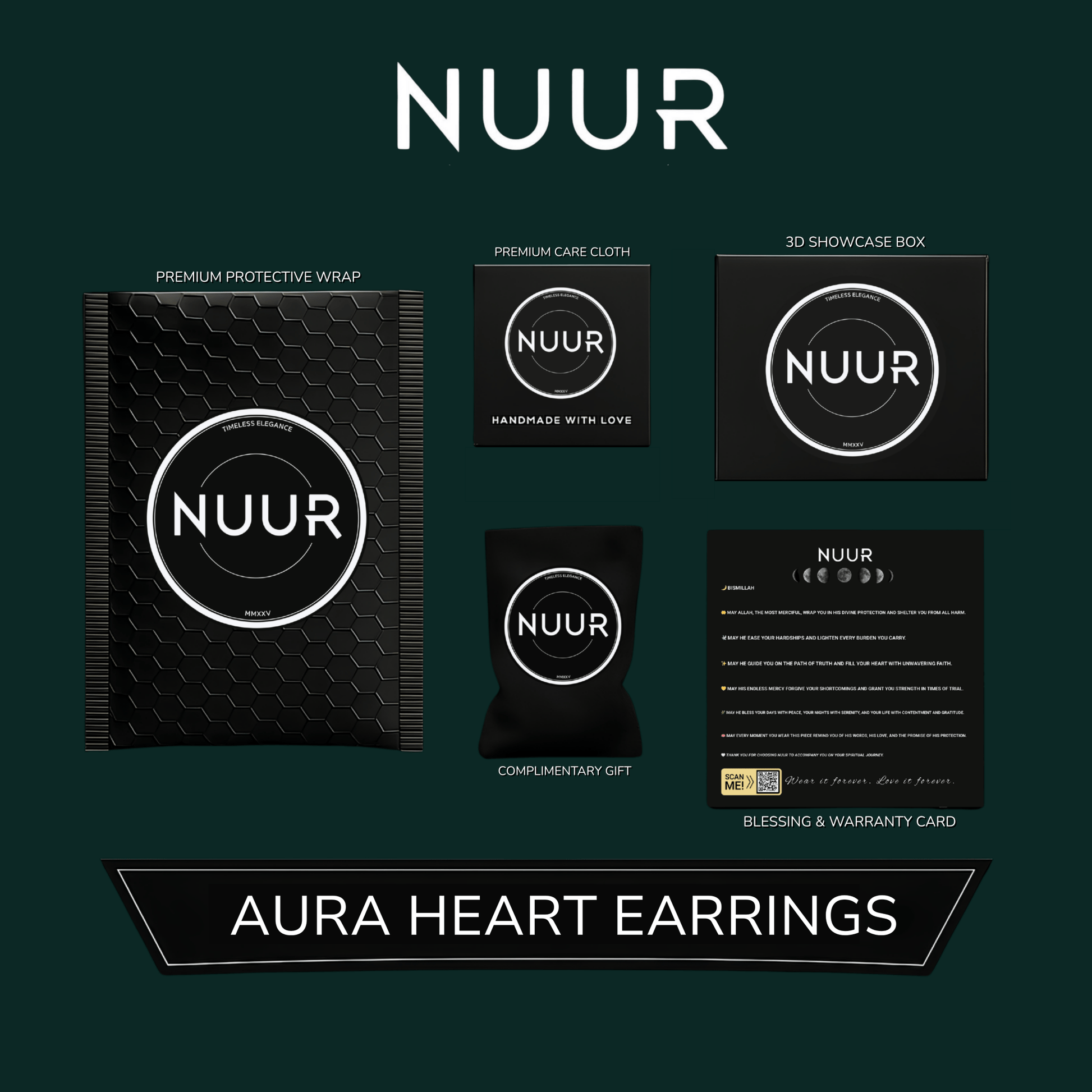 Aura Heart Earrings - NUUR | South Africa | Official Store