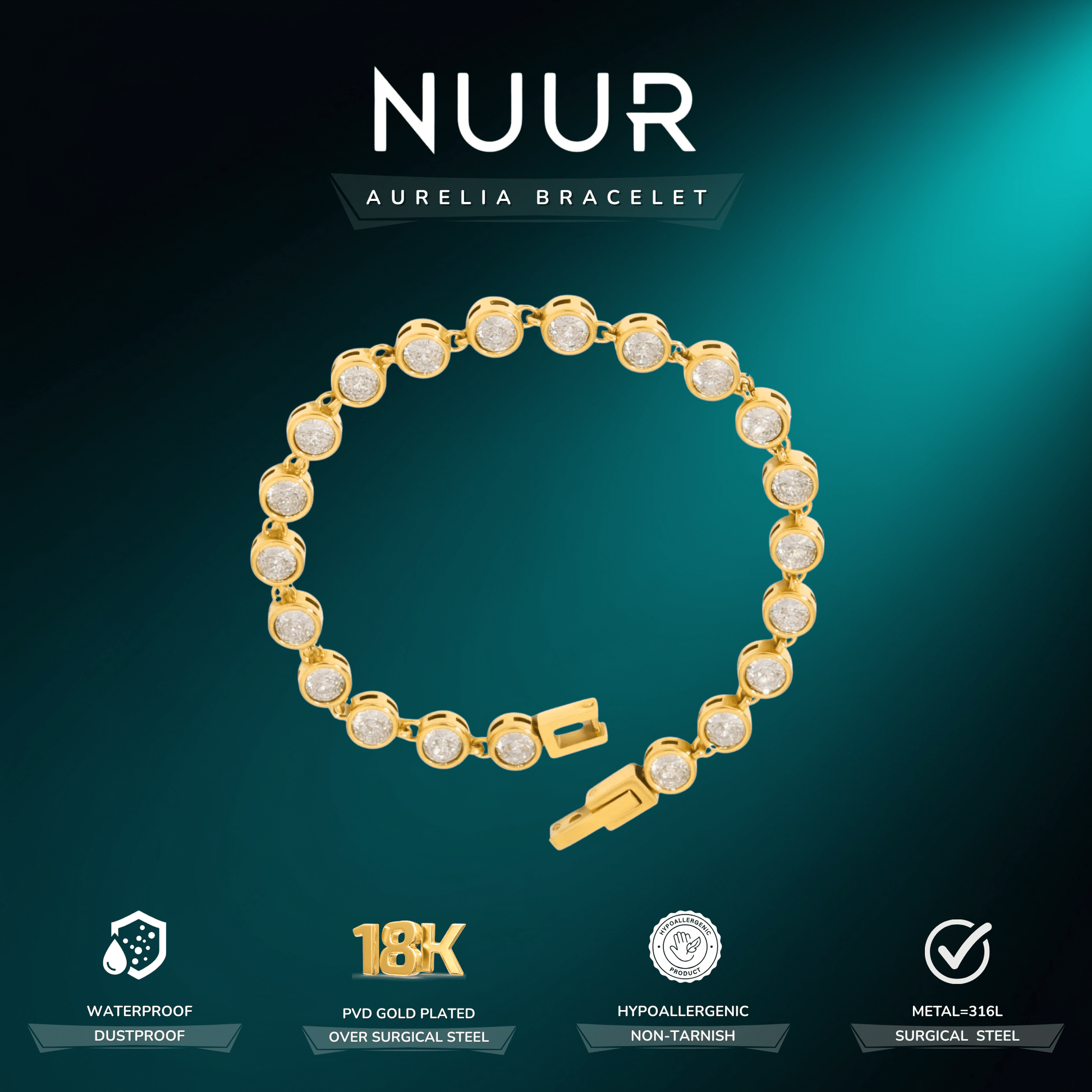 Aurelia Tennis Bracelet - NUUR | South Africa | Official Store