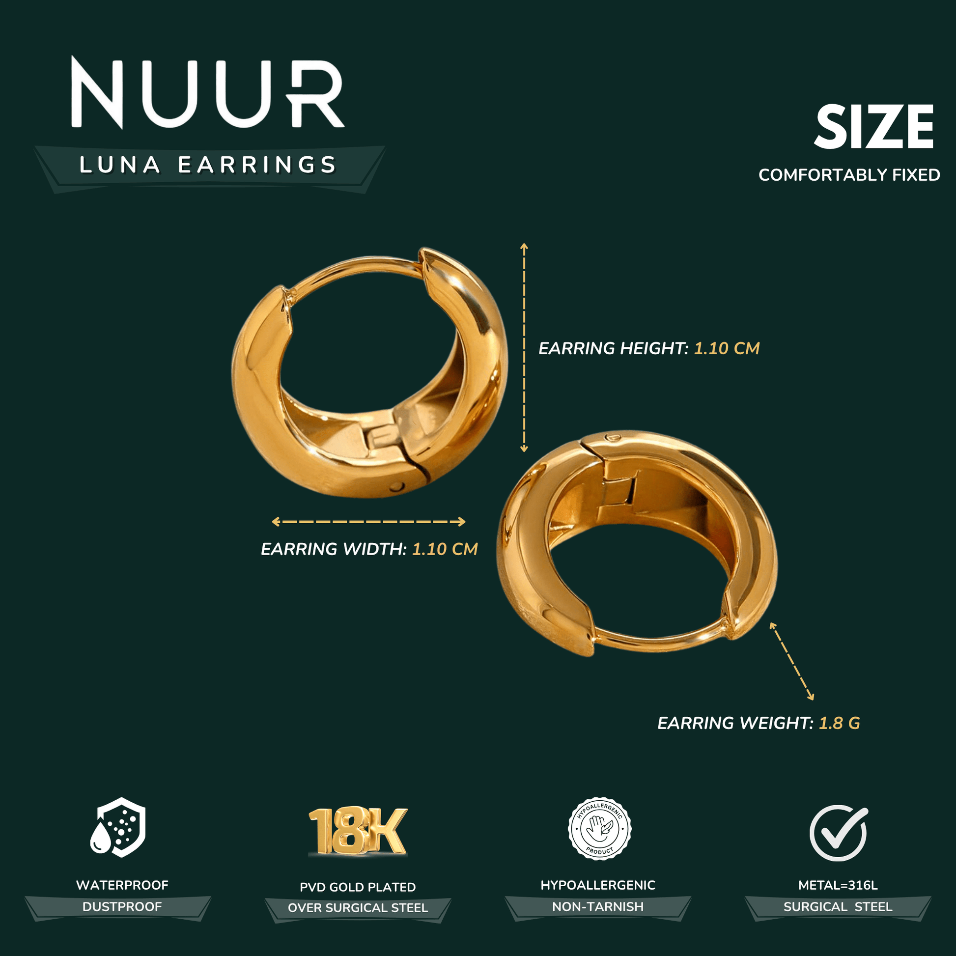 Luna Earrings - NUUR | South Africa | Official Store