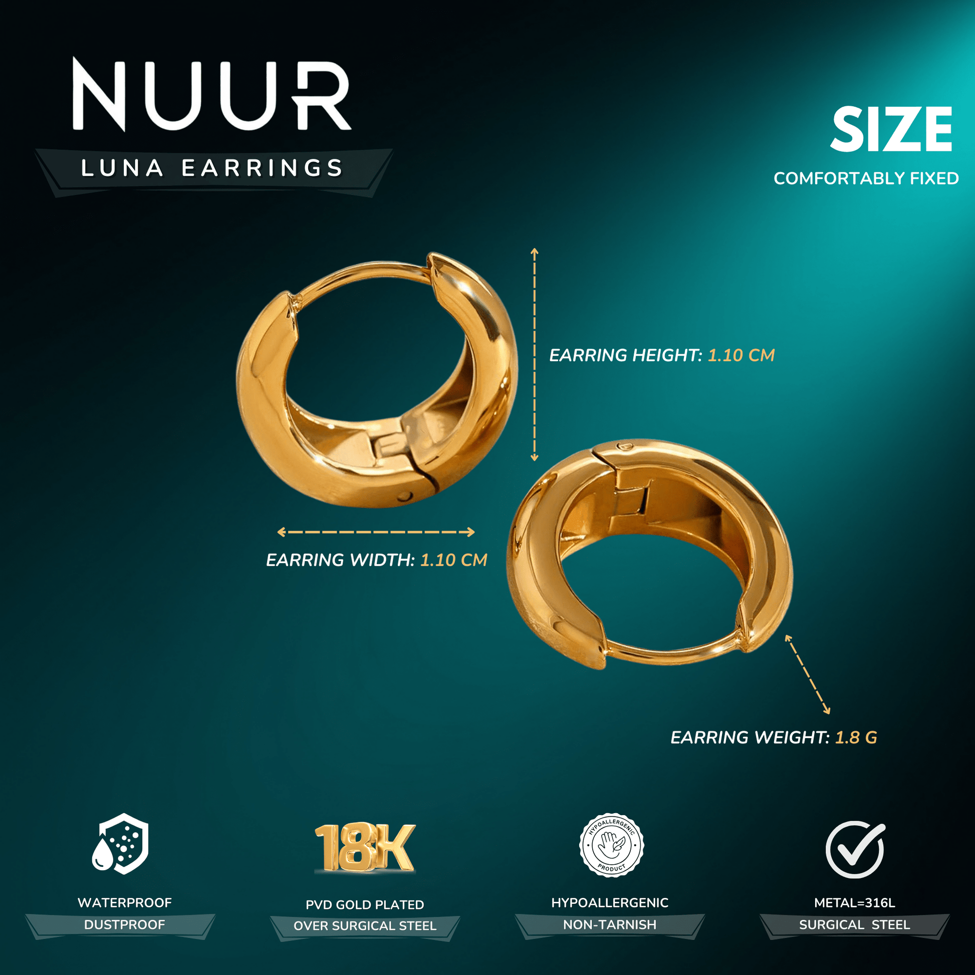 Luna Earrings - NUUR | South Africa | Official Store