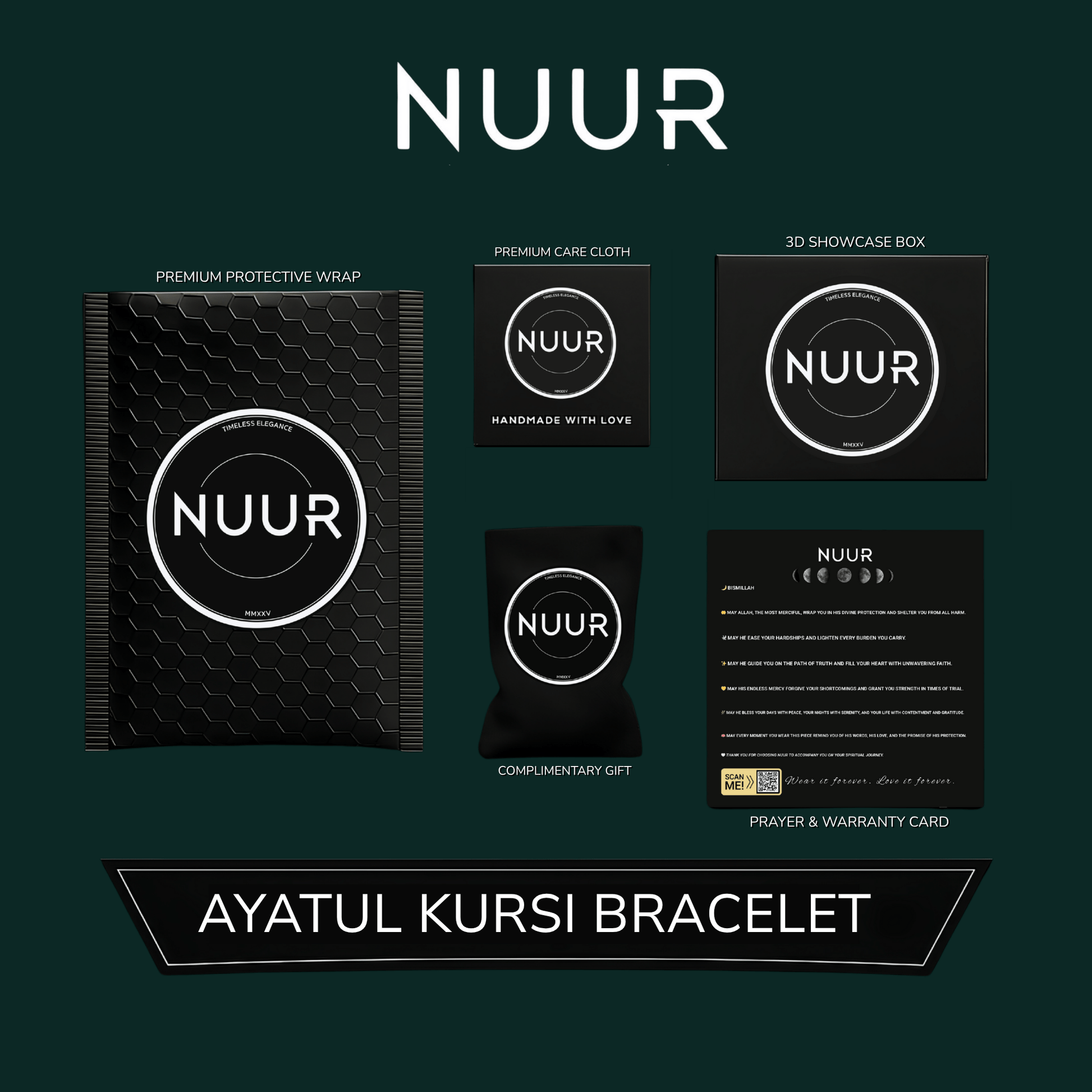 NUUR Ayatul Kursi Bracelet – 18K Gold Plated, Non - Tarnish | Gift - Ready Islamic Jewelry - NUUR | Islamic Jewelry