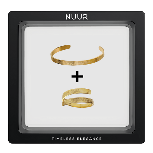 NUUR Ayatul Kursi Bracelet & Ring Set – 18K Gold Plated, Non - Tarnish | Gift - Ready Islamic Jewelry - NUUR | South Africa | Official Store