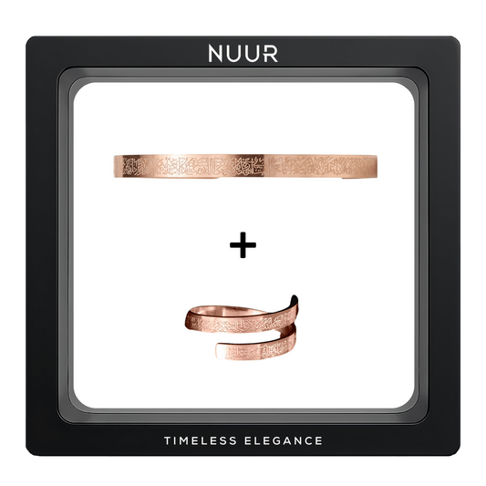 NUUR Ayatul Kursi Bracelet & Ring Set ( Rose Edition ) - NUUR | South Africa | Official Store