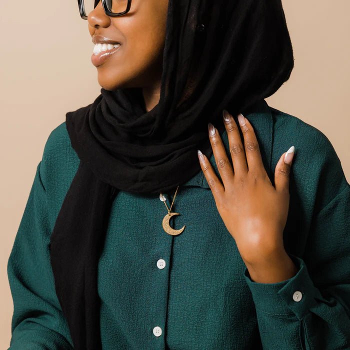 NUUR Moon Necklace – 18K Gold Plated, Non - Tarnish | Gift - Ready Islamic Jewelry - NUUR | Islamic Jewelry