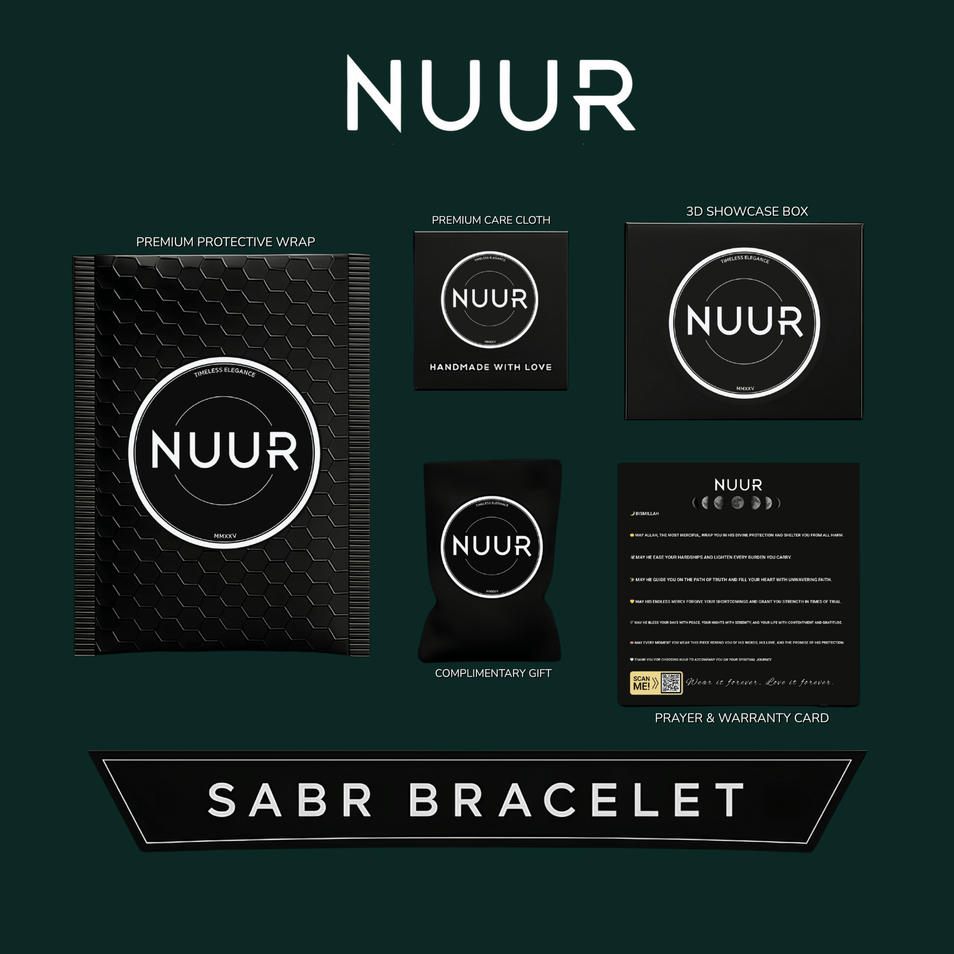 NUUR Sabr Bracelet – 18K Gold Plated, Non - Tarnish | Gift - Ready Islamic Jewelry - NUUR | Islamic Jewelry