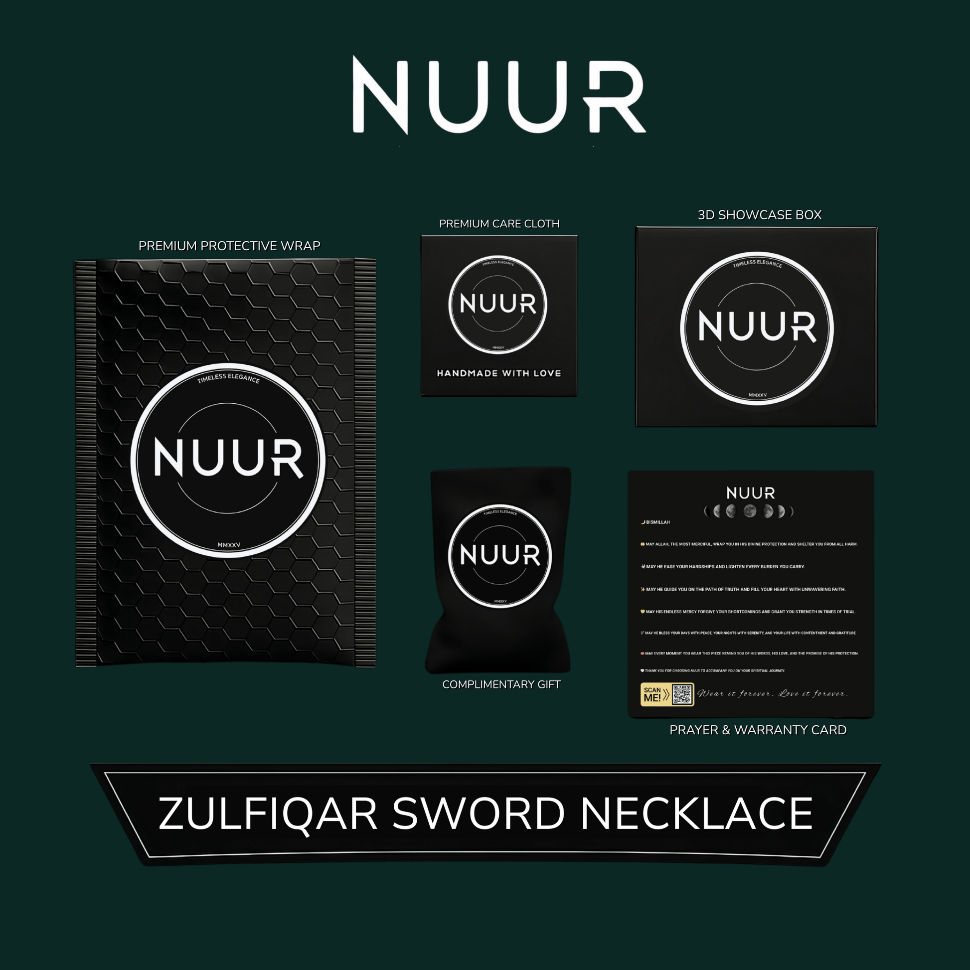 NUUR Zulfiqar Sword Necklace – Stainless Steel, Non - Tarnish | Gift - Ready Islamic Jewelry - NUUR | South Africa | Official Store