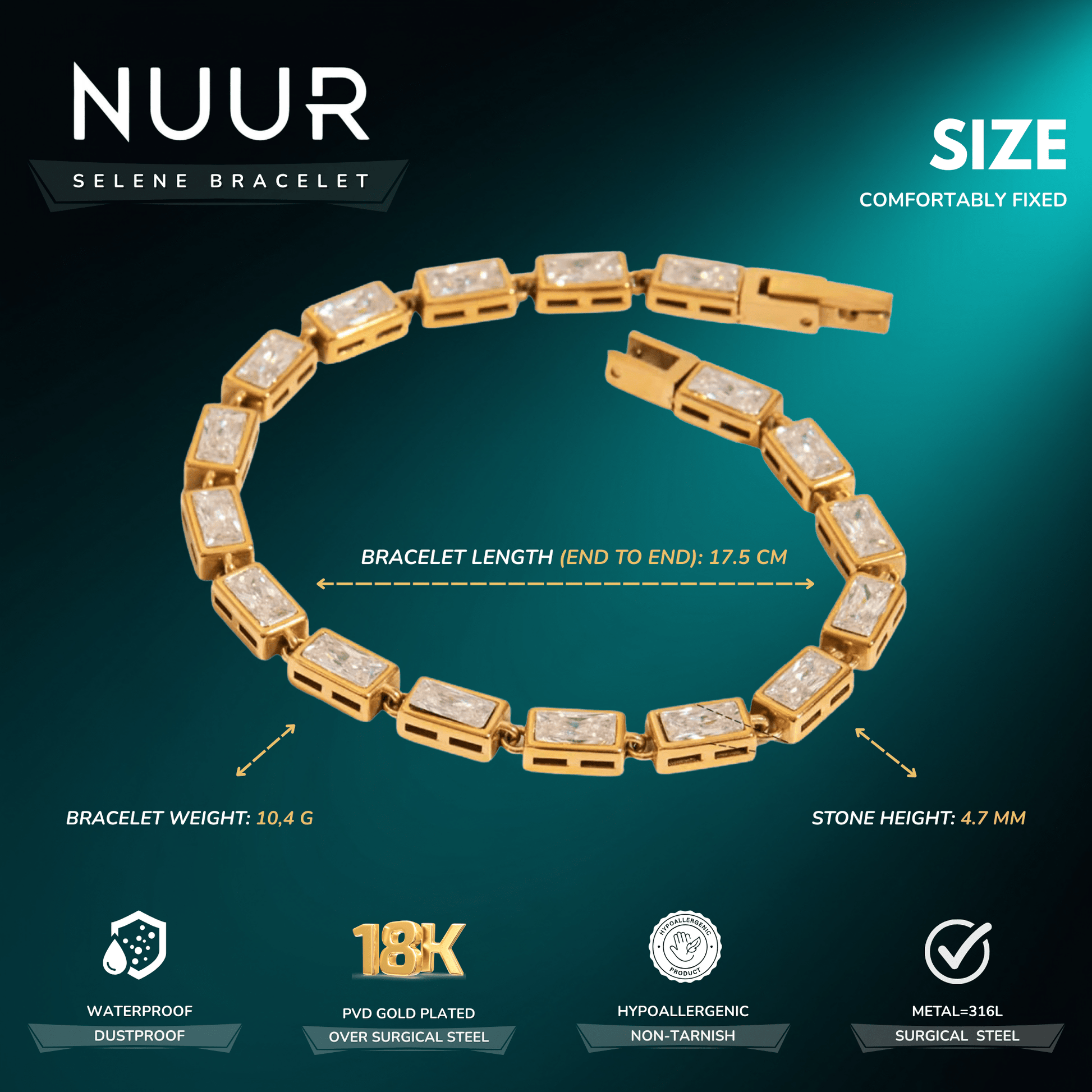 Selene Tennis Bracelet - NUUR | South Africa | Official Store