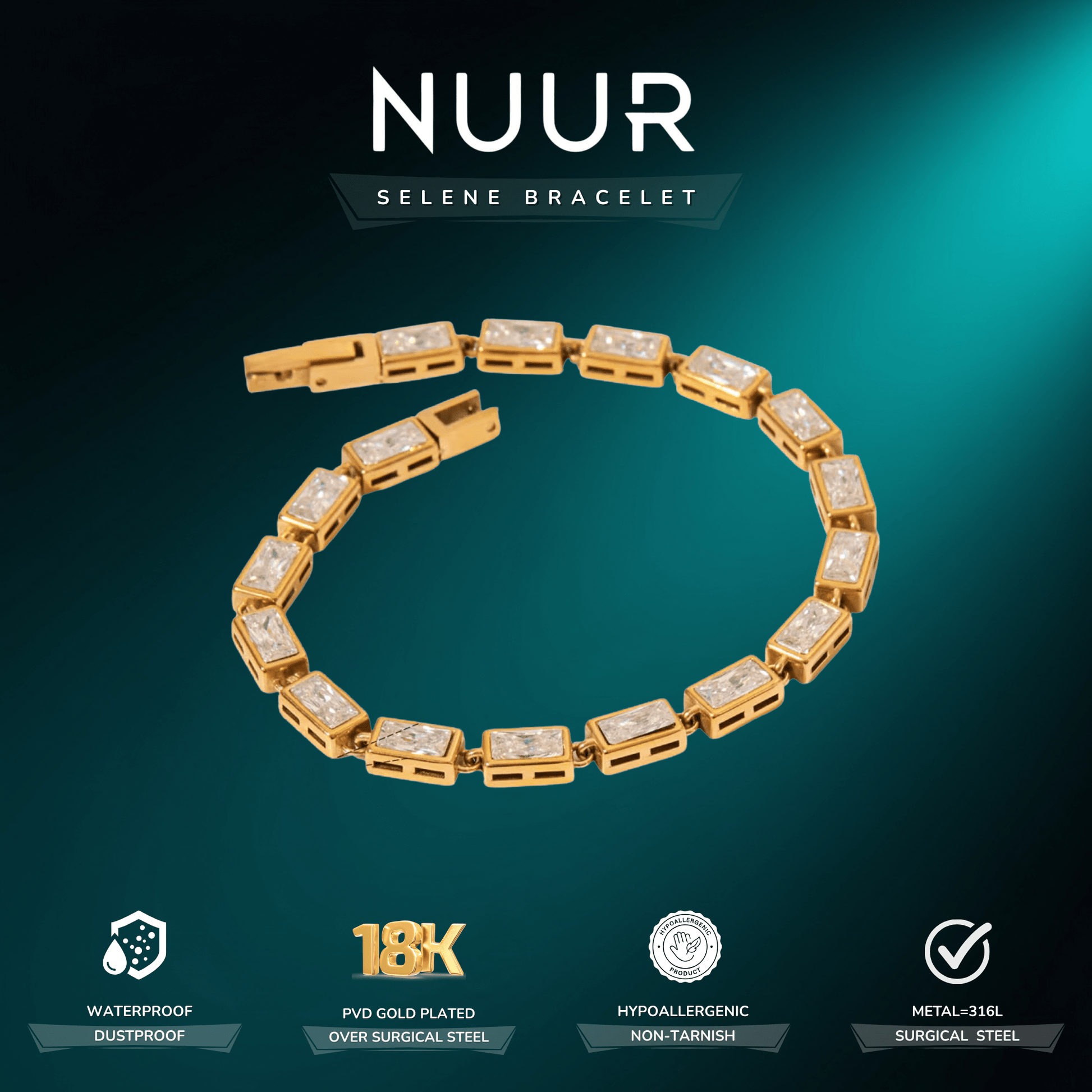 Selene Tennis Bracelet - NUUR | South Africa | Official Store