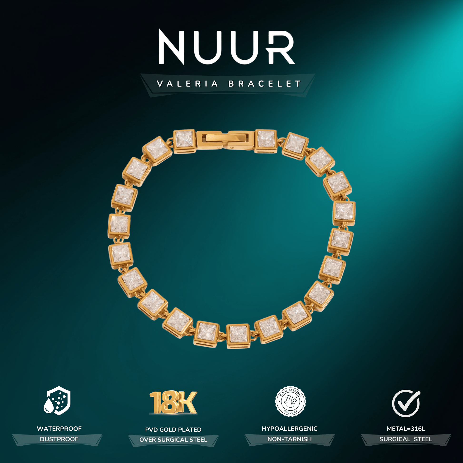 Valeria Tennis Bracelet - NUUR | South Africa | Official Store